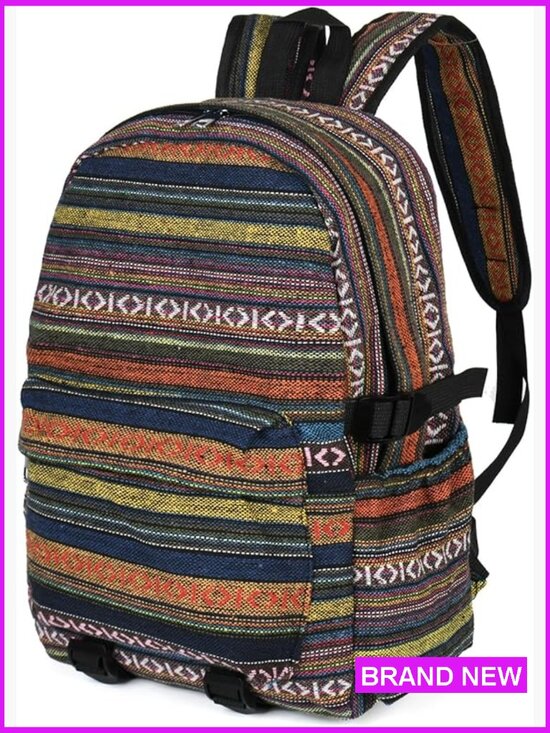 Vintage Boho Ethnic Casual Backpack for Women Adjustable Shoulder Strap Daypack main image 7